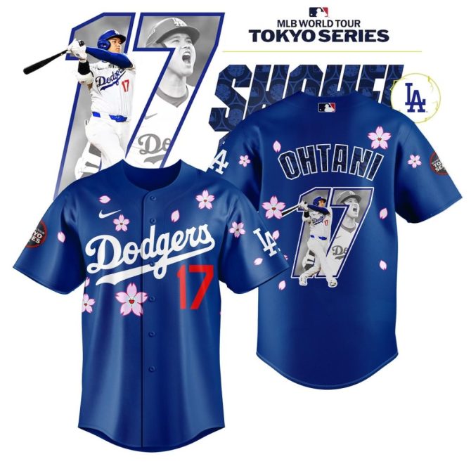 Limited Edition Dodgers Tokyo Series Jersey - Stylish Sakura Design