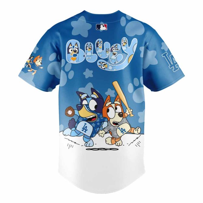 Bluey & Bingo Dodgers Baseball Jersey - Kids' Fun Sports Shirt - Image 3
