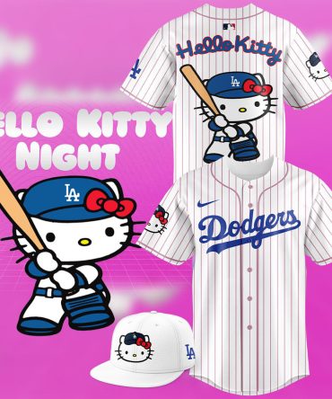 Hello Kitty Dodgers Baseball Jersey & Cap Set - Cute & Stylish Sportswear