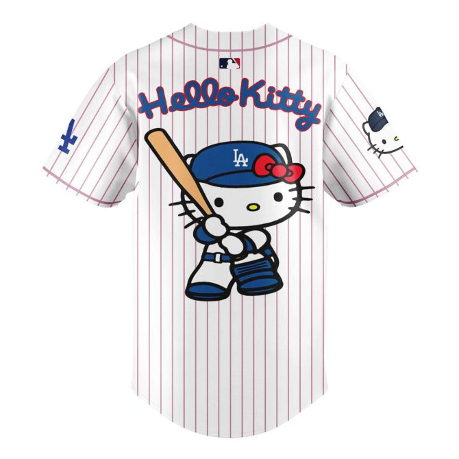 Hello Kitty Dodgers Baseball Jersey & Cap Set - Cute & Stylish Sportswear - Image 3