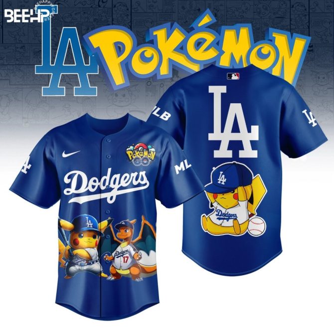 Limited Edition Dodgers X Pokémon Jersey - Pikachu & Charizard Design For Fans