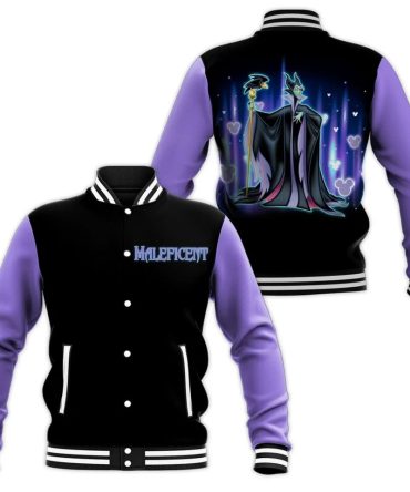 Enchanting Maleficent Varsity Jacket - Stylish Purple & Black Design For Fans