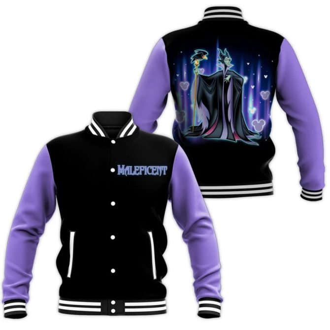 Enchanting Maleficent Varsity Jacket - Stylish Purple & Black Design For Fans