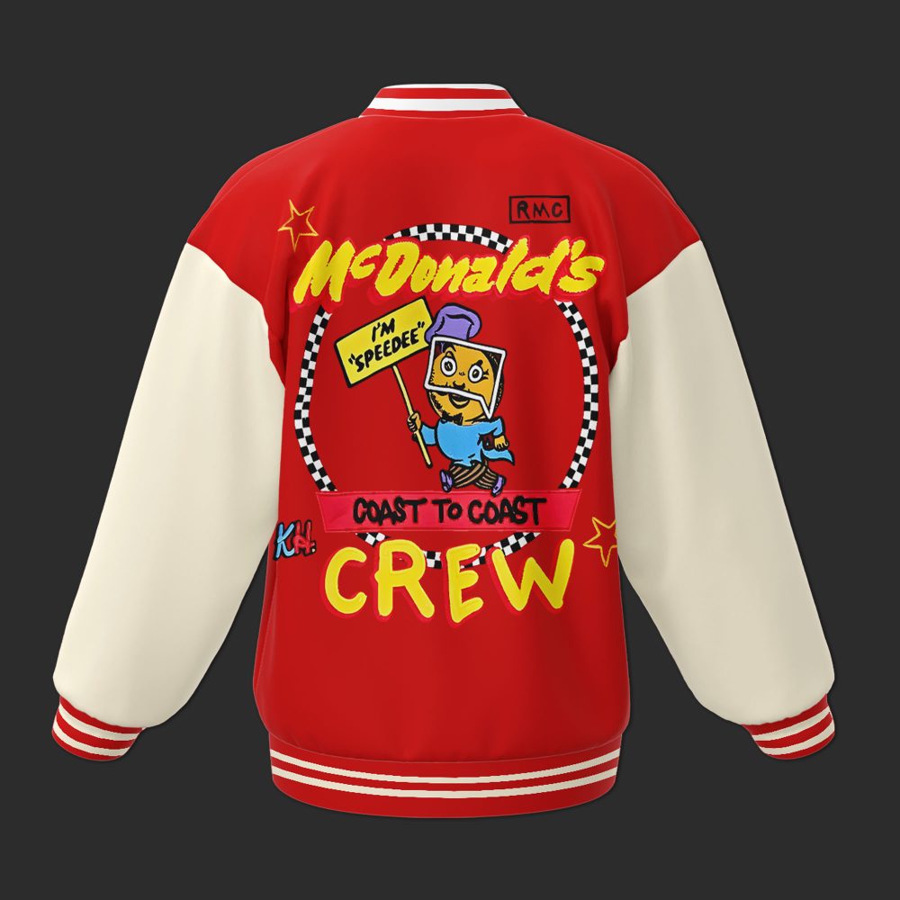 Vintage Mcdonald'S Crew Varsity Jacket - Retro Style, Iconic Red & White Design - Image 3
