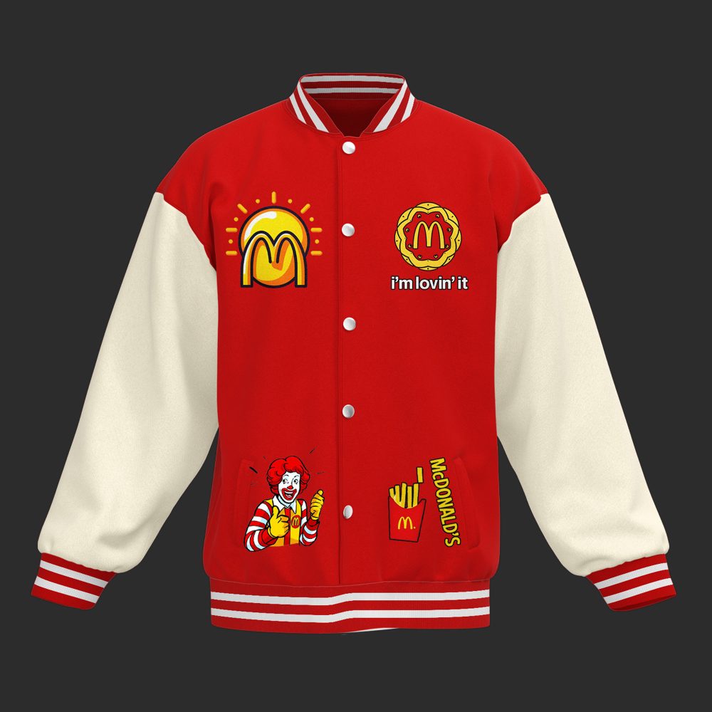 Vintage Mcdonald'S Crew Varsity Jacket - Retro Style, Iconic Red & White Design - Image 2