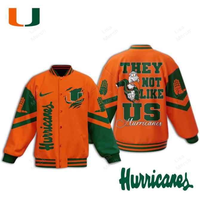 Miami Hurricanes Varsity Jacket - Bold Orange & Green Spirit Wear For Fans