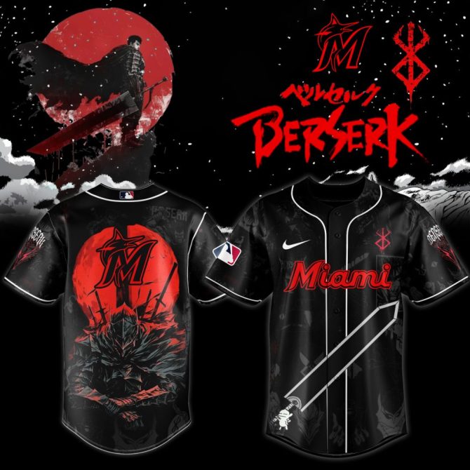 Epic Berserk X Miami Baseball Jersey - Limited Edition Anime Fan Gear
