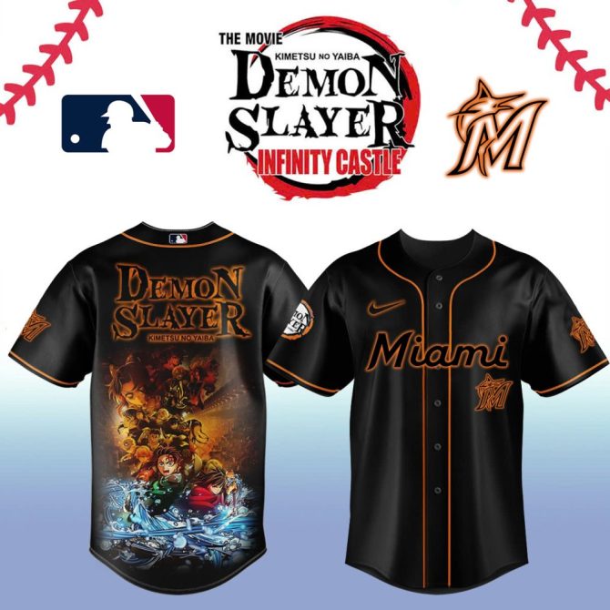 Demon Slayer X Miami Baseball Jersey – Limited Edition Anime Sportswear