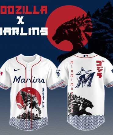Exclusive Godzilla X Marlins Baseball Jersey – Limited Edition Fan Gear