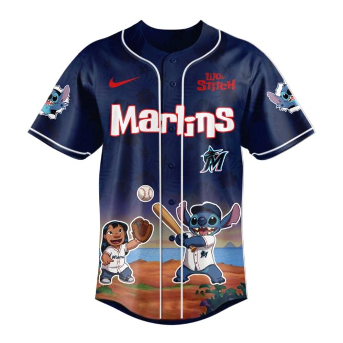 Lilo & Stitch X Mlb Miami Marlins Jersey – Limited Edition Baseball Fan Gear - Image 2