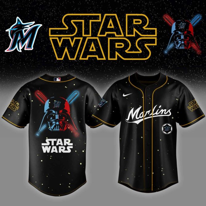 Limited Edition Star Wars X Marlins Jersey – Epic Black Darth Vader Design