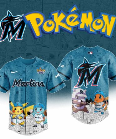 Limited Edition Pokémon X Marlins Jersey – Pikachu & Friends Baseball Gear