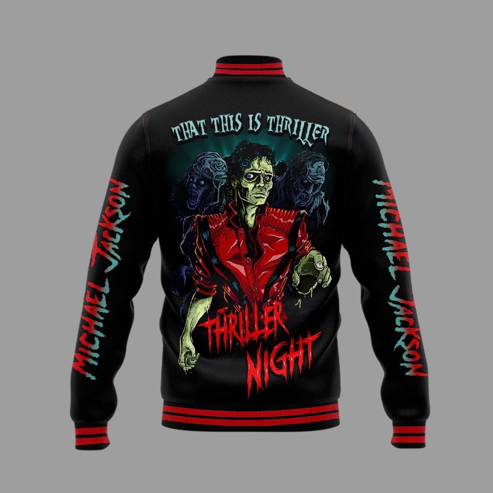 Thriller Night Michael Jackson Varsity Jacket - Iconic Zombie Design, Perfect Gift For Fans! - Image 2