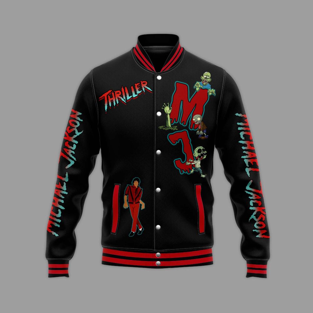 Thriller Night Michael Jackson Varsity Jacket - Iconic Zombie Design, Perfect Gift For Fans! - Image 3