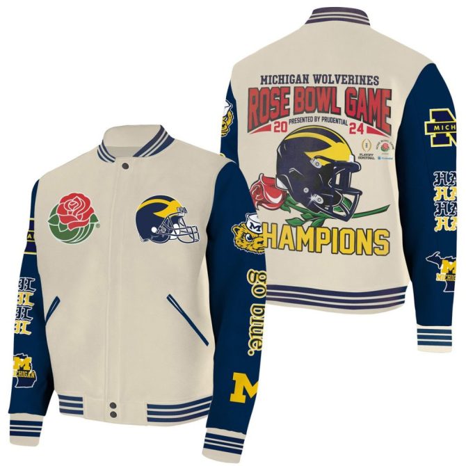 Michigan Wolverines 2024 Rose Bowl Champions Varsity Jacket - Celebrate In Style!