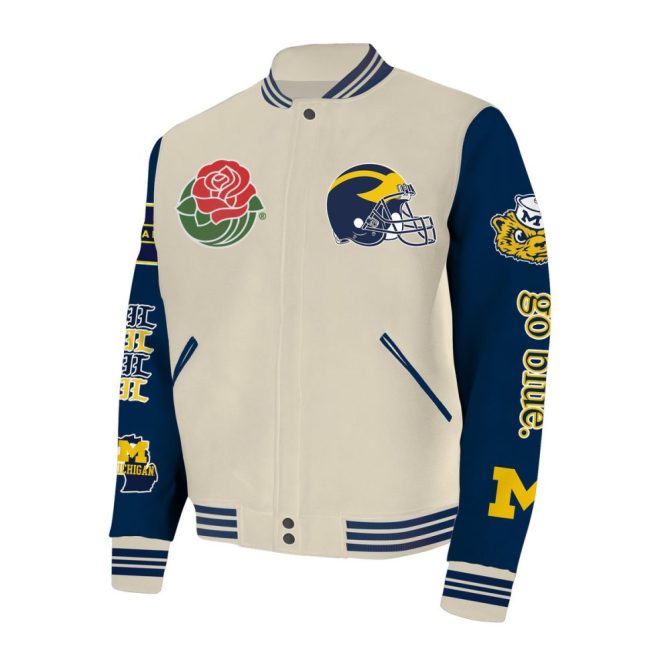 Michigan Wolverines 2024 Rose Bowl Champions Varsity Jacket - Celebrate In Style! - Image 2