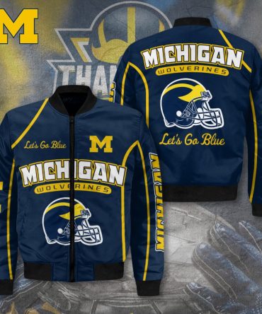 Michigan Wolverines Bomber Jacket - Let'S Go Blue! Official Team Gear, Perfect For Fans