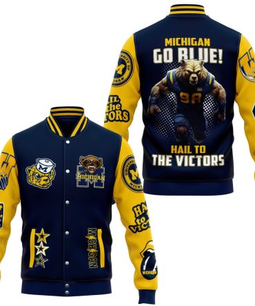 Go Blue! Michigan Varsity Jacket - Hail To The Victors Design, Unisex S-Xxl