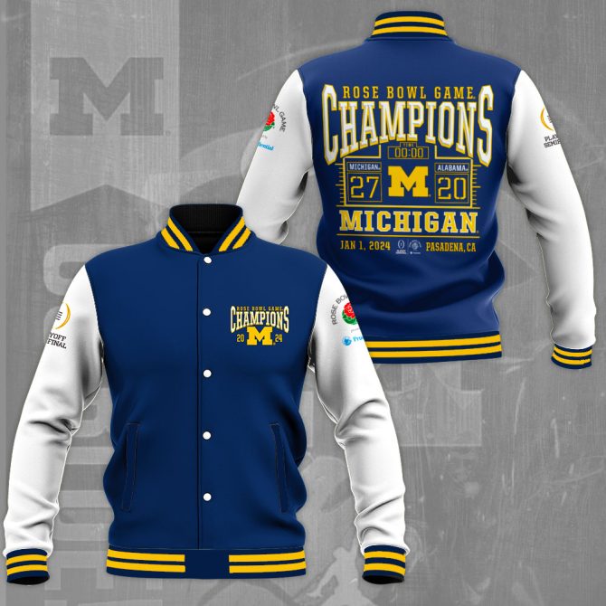 Michigan Rose Bowl Champions 2024 Varsity Jacket - Limited Edition Fan Gear