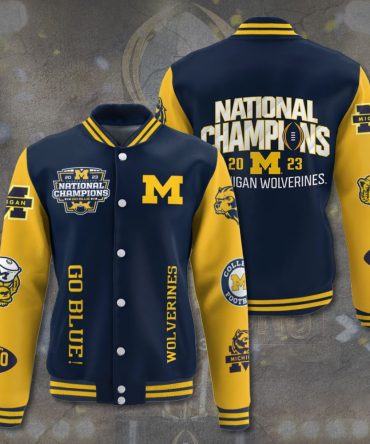 2023 Michigan Wolverines National Champions Varsity Jacket – Go Blue Gear!