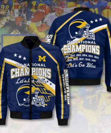 Michigan Champions Bomber Jacket - 11X National Titles - Let'S Go Blue!