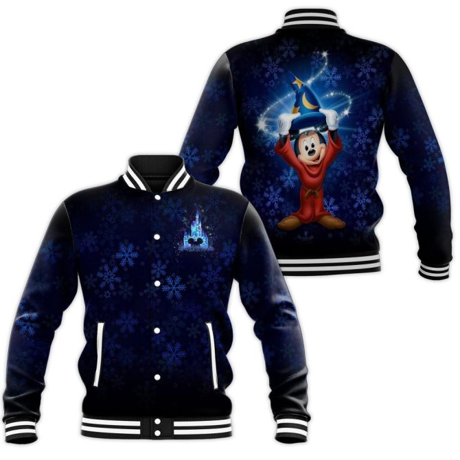 Magical Sorcerer Mickey Varsity Jacket – Cozy Disney Style For All Ages!