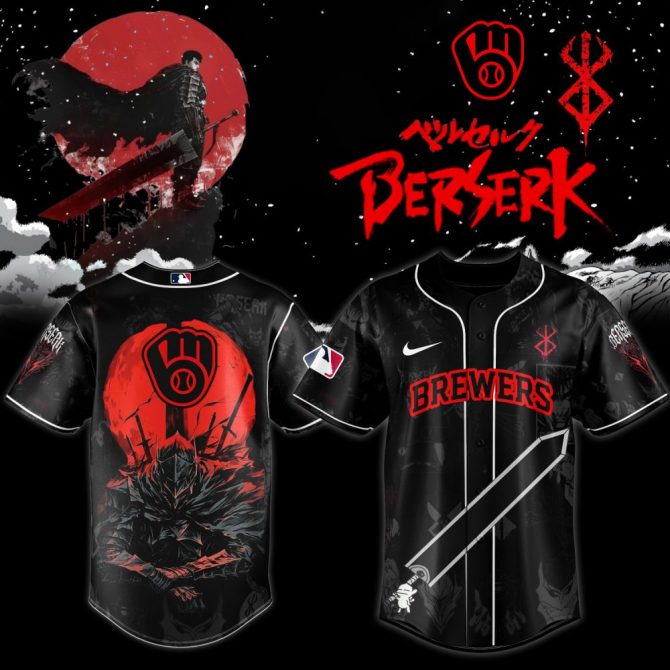 Limited Edition Berserk X Brewers Baseball Jersey – Anime Fans Must-Have Collectible Apparel