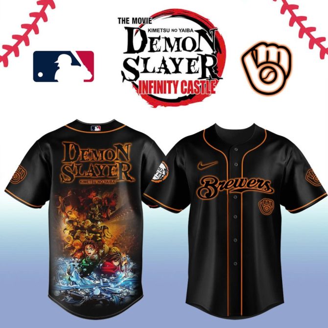 Demon Slayer X Brewers Baseball Jersey - Limited Edition Anime Apparel