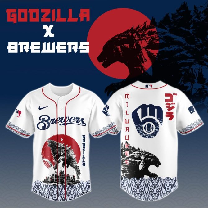 Limited Edition Godzilla X Brewers Jersey – Unique Design For Fans!
