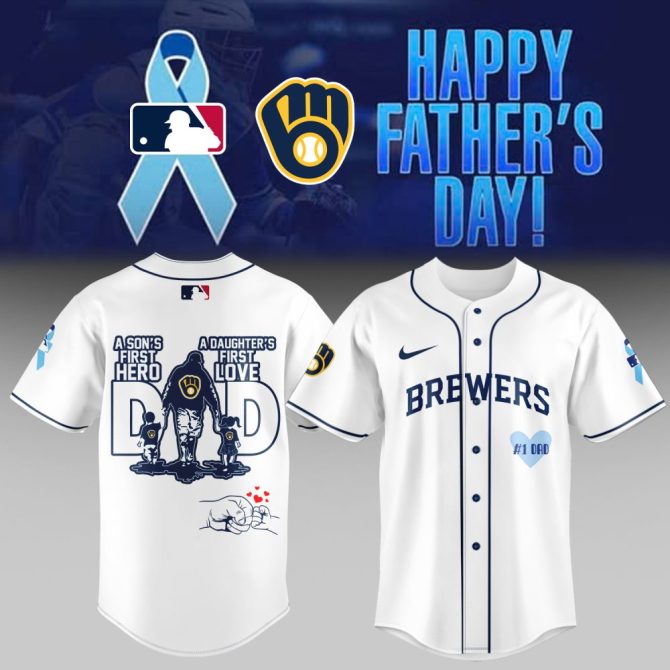 Celebrate Father'S Day: Brewers Mlb Dad Hero & Love Jersey - Perfect Gift!