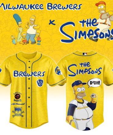 Limited Edition Milwaukee Brewers X The Simpsons Jersey – Vibrant Yellow, Iconic Design!