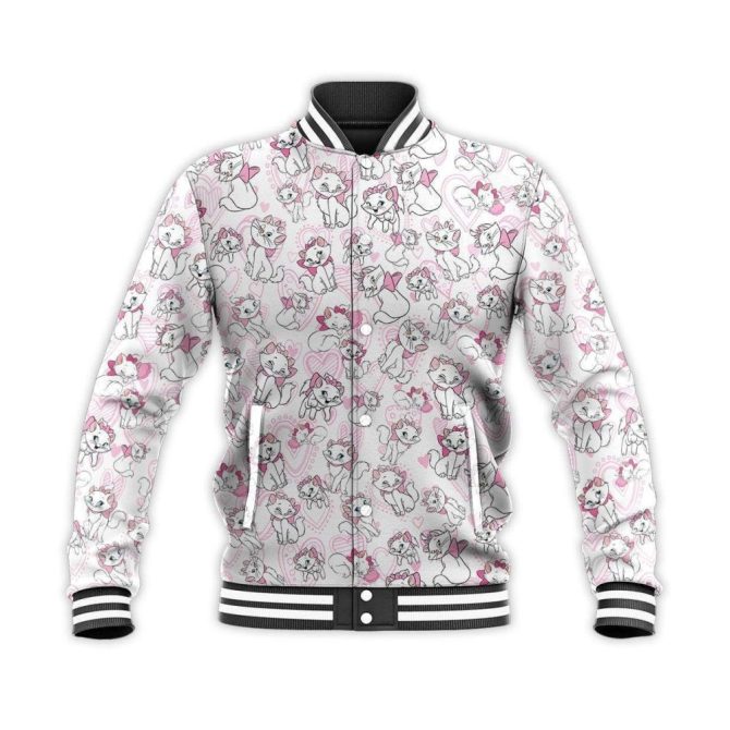 Adorable Cat Print Bomber Jacket - Cute & Cozy Fashion For Cat Lovers - Image 3