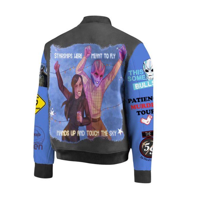 Alien Theme Bomber Jacket - Unique Graphic Design, Stylish & Fun Outerwear - Image 3