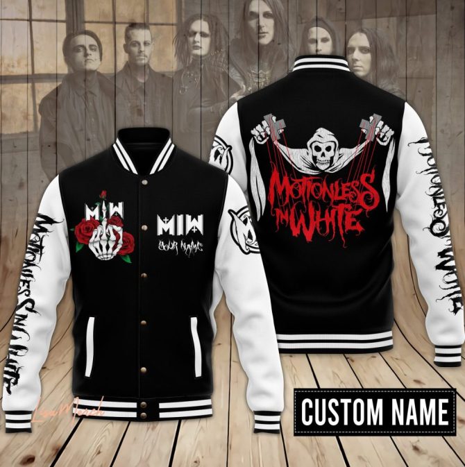 Custom Motionless In White Varsity Jacket - Personalized Band Apparel