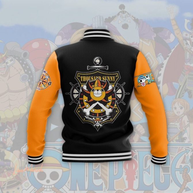 Custom One Piece Varsity Jacket - Thousand Sunny Design, Add Your Name, Anime Fan Gift - Image 3