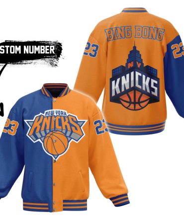 Customizable Ny Knicks Varsity Jacket - Personalized Number & Stylish Design