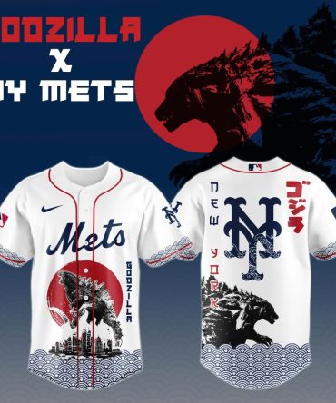 Limited Edition Godzilla X Ny Mets Baseball Jersey – Iconic Collaboration Gear