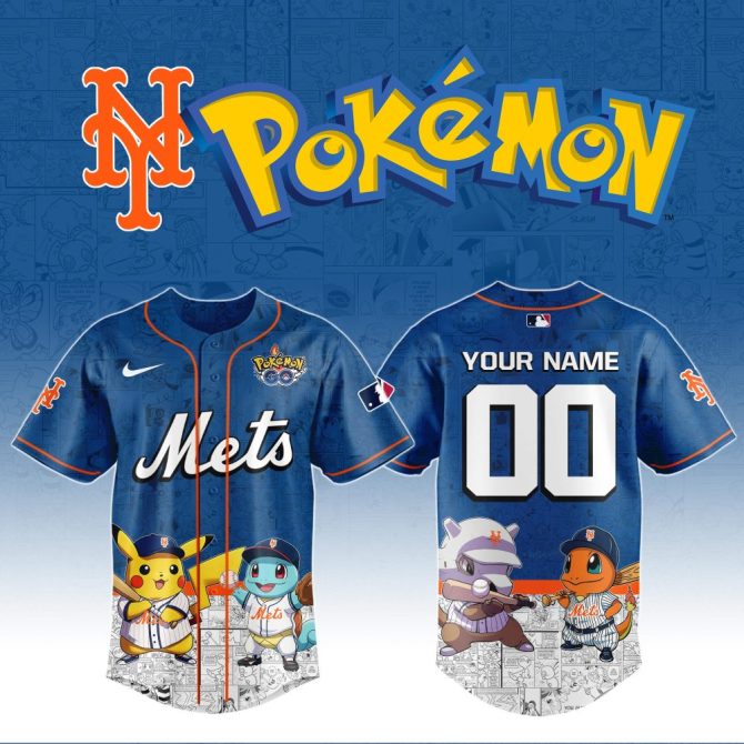 Custom Ny Mets Pokémon Baseball Jersey – Personalize With Your Name & Number!