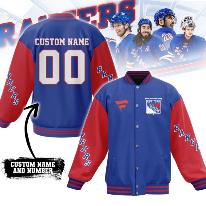 Custom Ny Rangers Varsity Jacket - Personalize Your Name & Number!