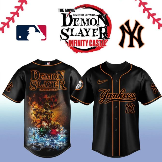 Exclusive Demon Slayer X Yankees Baseball Jersey - Limited Edition Anime Fan Gear