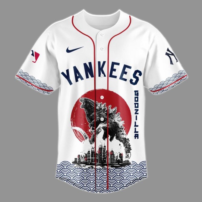 Limited Edition Godzilla X Yankees Baseball Jersey - Unique Design, Perfect Gift! - Image 2