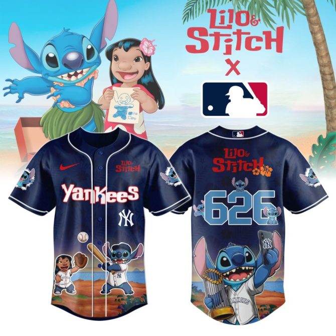 Exclusive Lilo & Stitch X Yankees Mlb Jersey - Limited Edition Fan Gear