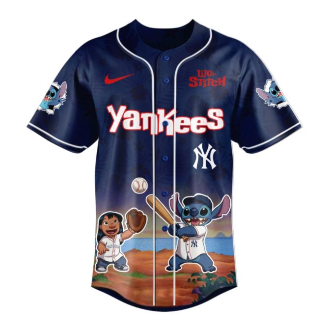 Exclusive Lilo & Stitch X Yankees Mlb Jersey - Limited Edition Fan Gear - Image 2