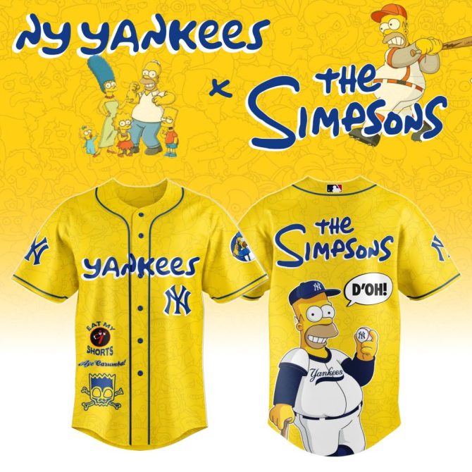 Limited Edition Ny Yankees X Simpsons Jersey – Iconic Yellow Homer Design!