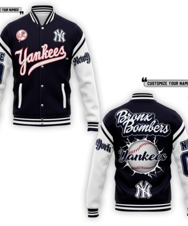 Customizable Yankees Varsity Jacket – Personalize Your Name & Number, Perfect Gift For Fans!