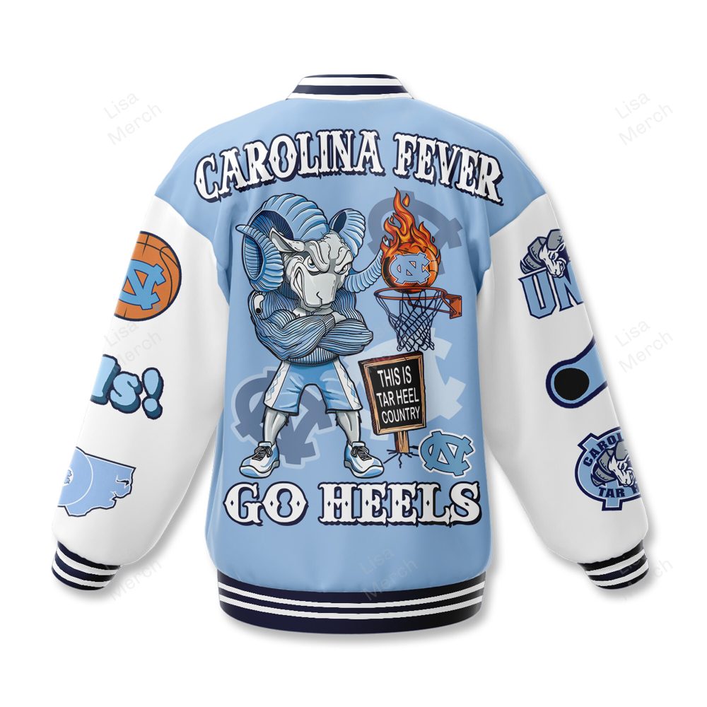 Unc Tar Heels Varsity Jacket - Carolina Fever Edition, Bold Graphics, Perfect Gift! - Image 3