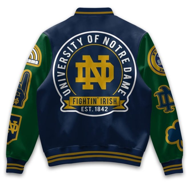 Notre Dame Fighting Irish Varsity Jacket - Vintage Style, Perfect For Fans & Collectors! - Image 3