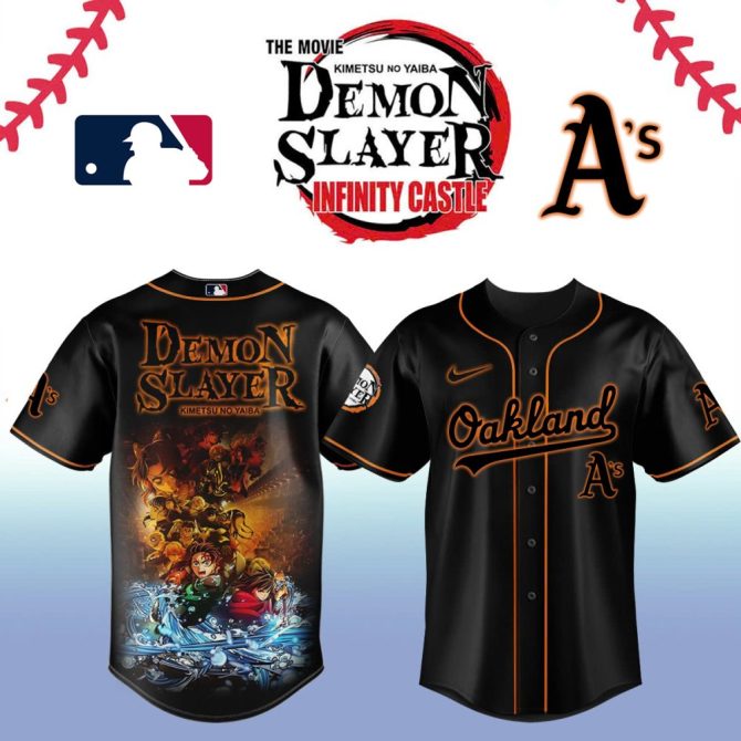 Limited Edition Demon Slayer X Oakland A'S Baseball Jersey – Unleash Your Inner Fan!