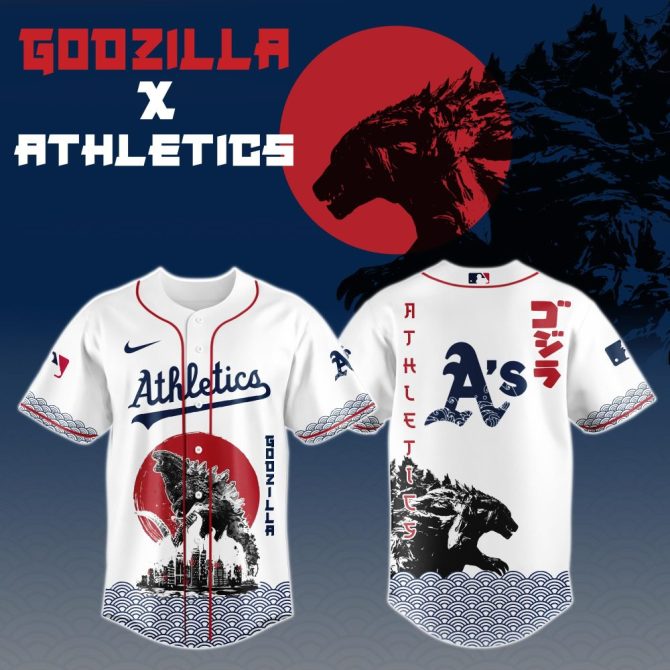 Godzilla X Athletics Limited Edition Baseball Jersey - Iconic Design, Unmatched Style!