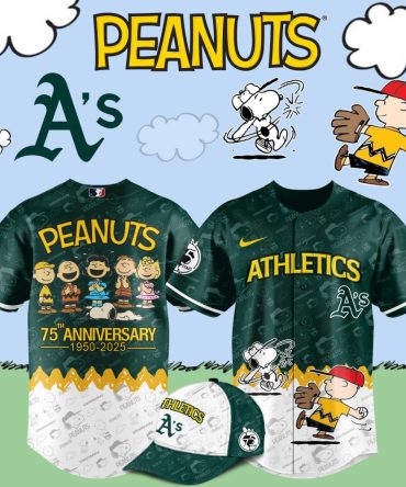 Celebrate With Peanuts 75Th Anniversary Athletics Jersey & Cap Set – Limited Edition!